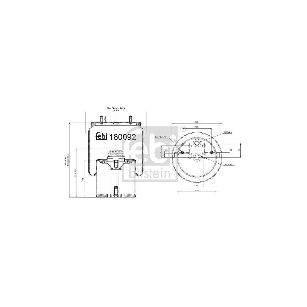 Federbalg, Luftfederung FEBI BILSTEIN 180092 für BPW