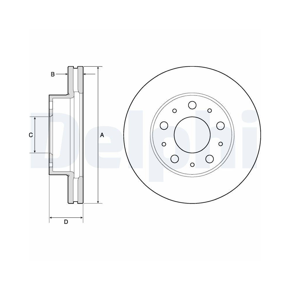 DELPHI BG9180C 2 St&uuml;ck Bremsscheiben f&uuml;r FIAT, Vorderachse