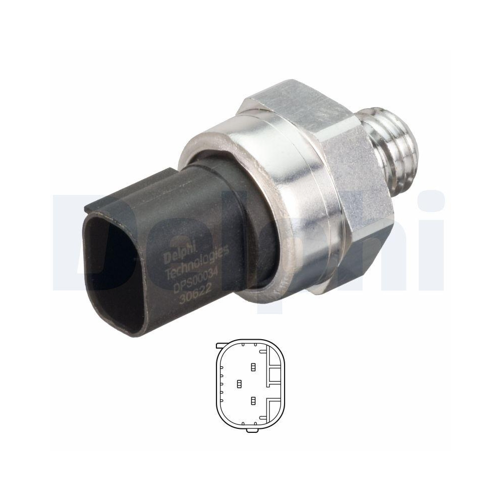 DELPHI DPS00034-12B1 Sensor, Abgasdruck f&uuml;r MERCEDES-BENZ, nach AGR-K&uuml;hler