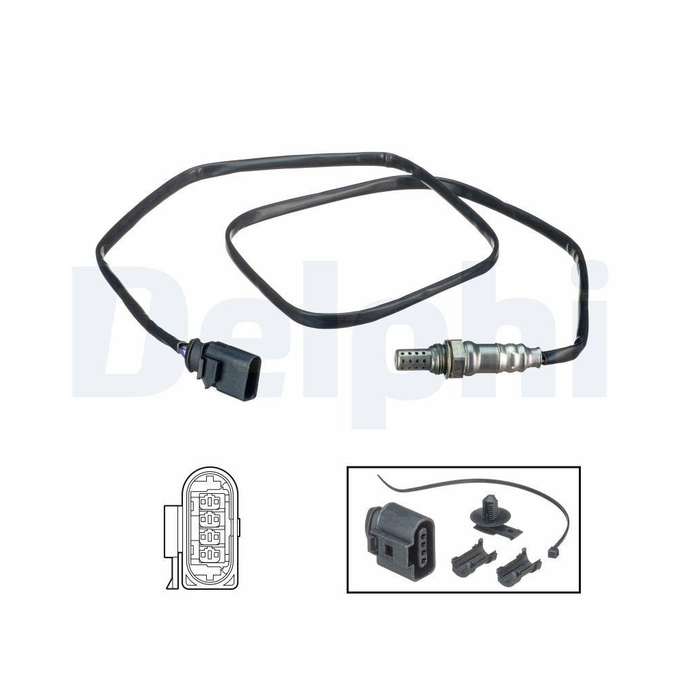 DELPHI ES20524-12B1 Lambdasonde f&uuml;r AUDI SEAT SKODA VW VAG, links, rechts, unten