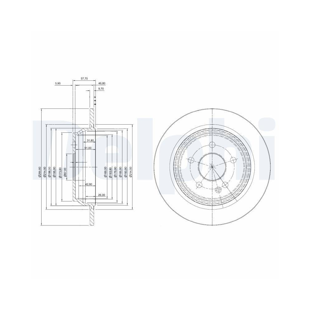 DELPHI BG4063C 2 St&uuml;ck Bremsscheiben f&uuml;r FORD LAND ROVER, Hinterachse