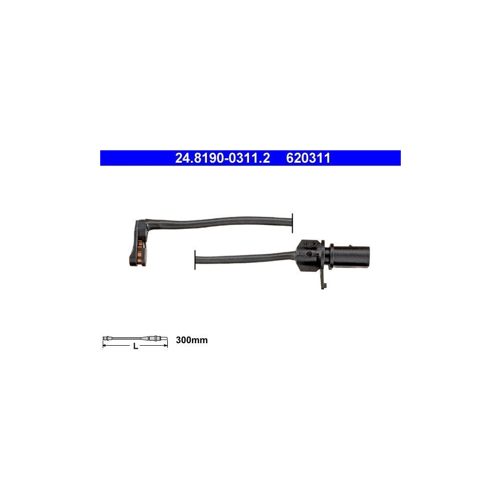 Warnkontakt, Bremsbelagverschlei&szlig; ATE 24.8190-0311.2 f&uuml;r, Vorderachse