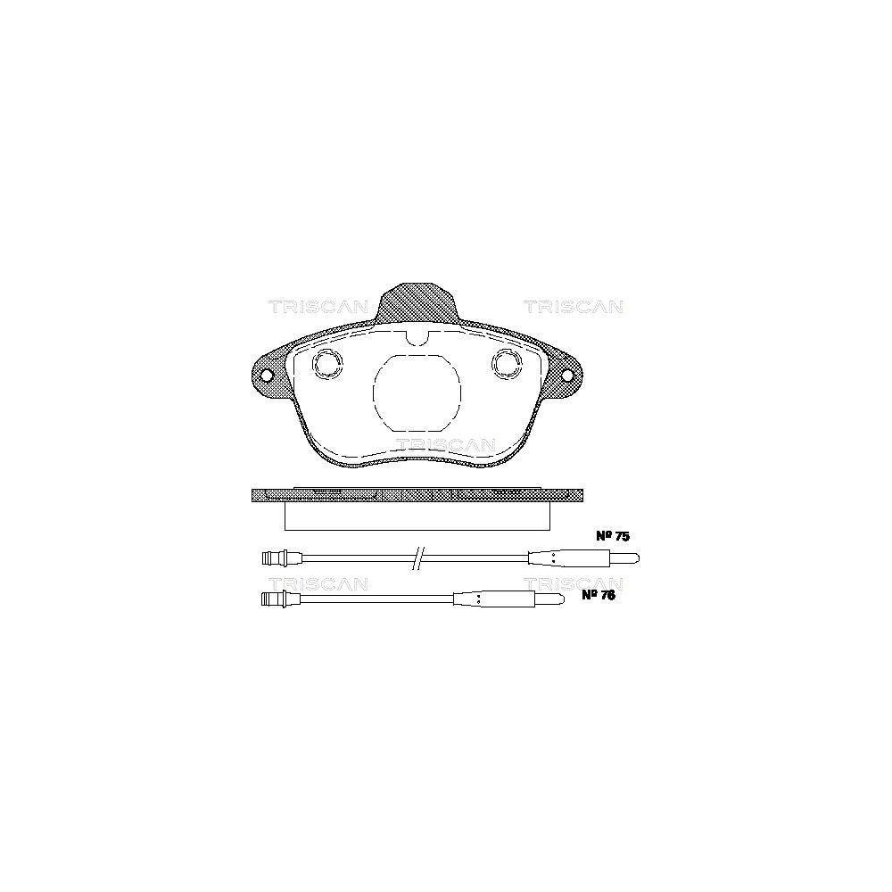 Bremsbelagsatz, Scheibenbremse TRISCAN 8110 28968 f&uuml;r PEUGEOT, Vorderachse