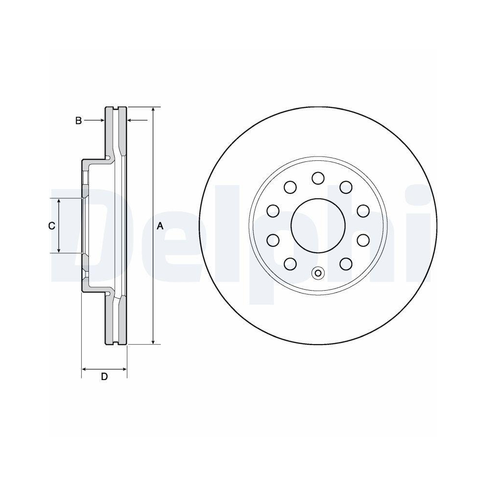 DELPHI BG4701C 2 St&uuml;ck Bremsscheiben f&uuml;r AUDI SEAT SKODA VW, Vorderachse