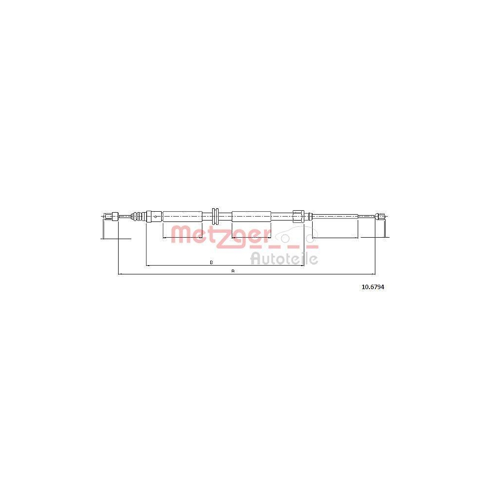 Seilzug, Feststellbremse METZGER 10.6794 f&uuml;r RENAULT, hinten links