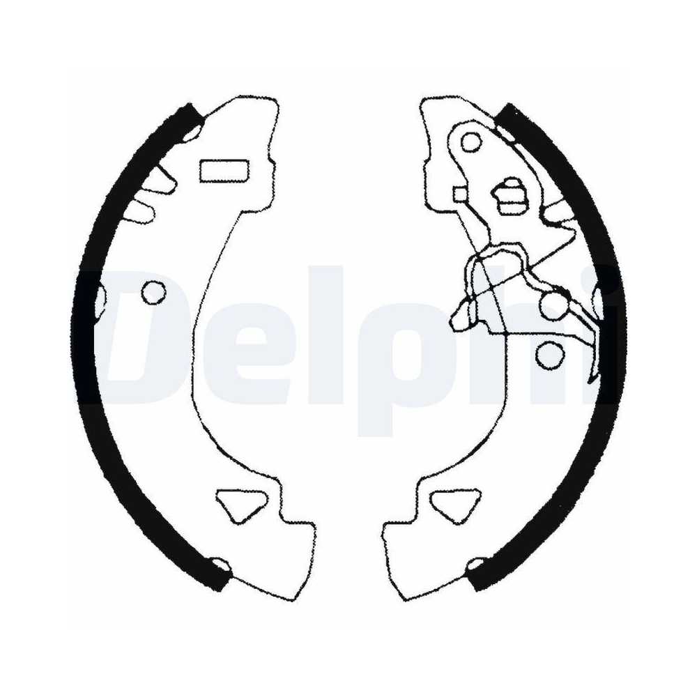DELPHI LS1860 Bremsbackensatz f&uuml;r FIAT INNOCENTI AUTOBIANCHI, Hinterachse