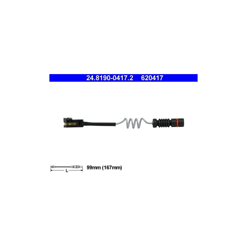 Warnkontakt, Bremsbelagverschlei&szlig; ATE 24.8190-0417.2 f&uuml;r MERCEDES-BENZ VAG