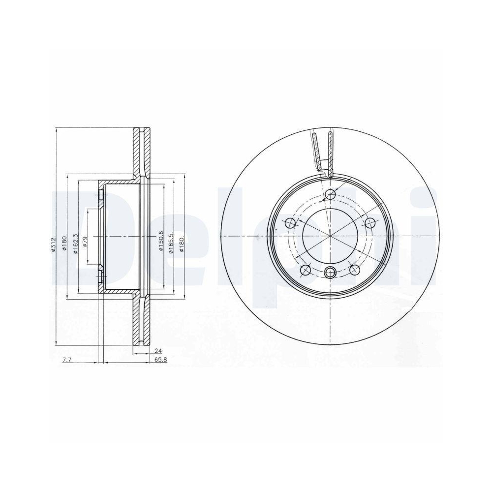 DELPHI BG4172C 2 St&uuml;ck Bremsscheiben f&uuml;r BMW BMW (BRILLIANCE), Vorderachse