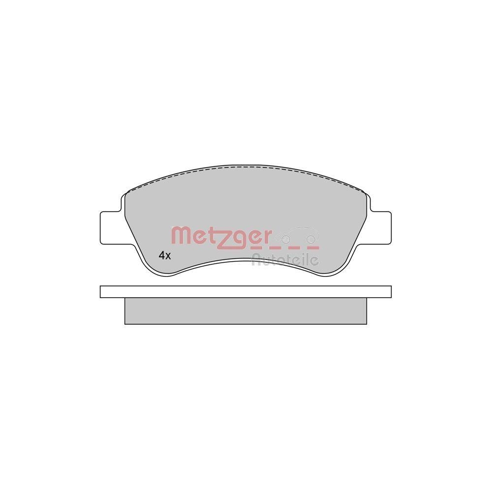 Bremsbelagsatz, Scheibenbremse METZGER 1170026 GREENPARTS f&uuml;r CITRO&Euml;N PEUGEOT
