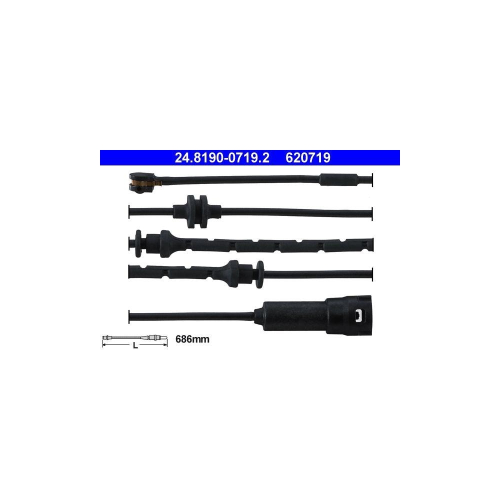 Warnkontakt, Bremsbelagverschleiß ATE 24.8190-0719.2 für FIAT OPEL VAUXHALL