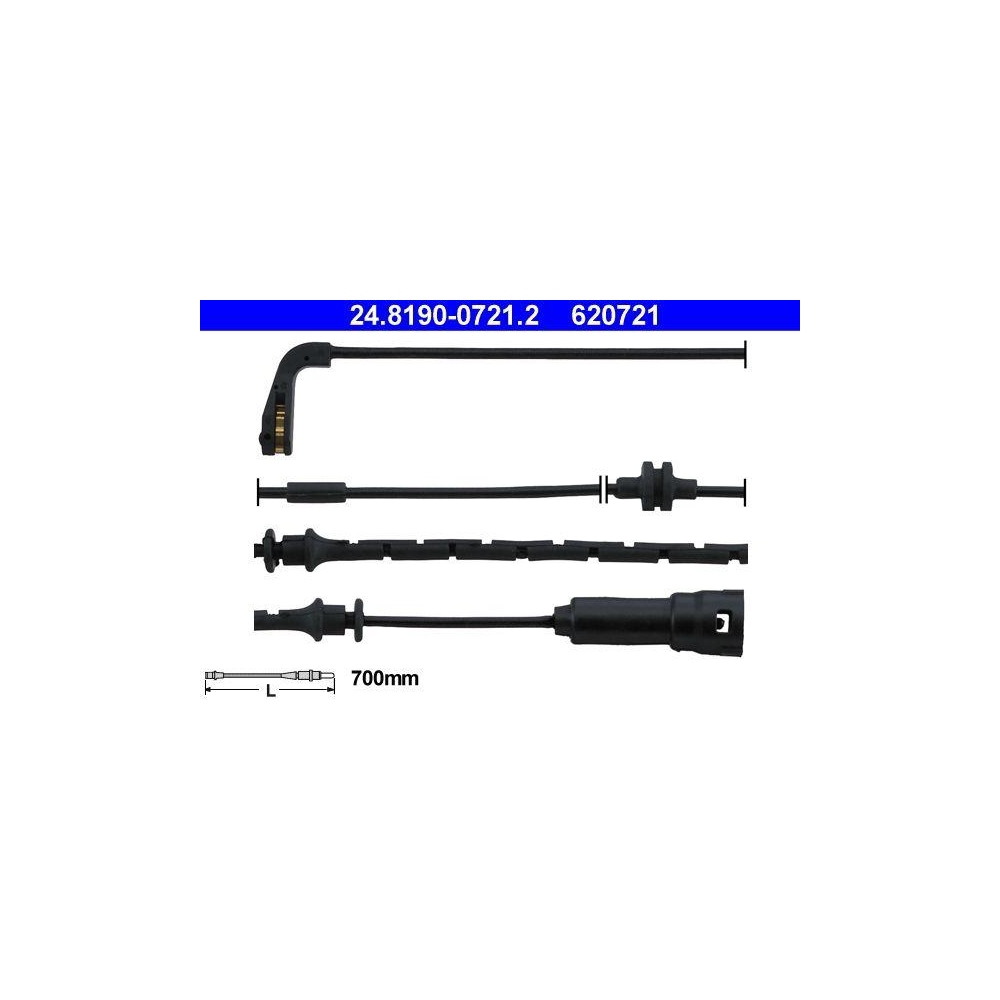 Warnkontakt, Bremsbelagverschlei&szlig; ATE 24.8190-0721.2 f&uuml;r OPEL VAUXHALL