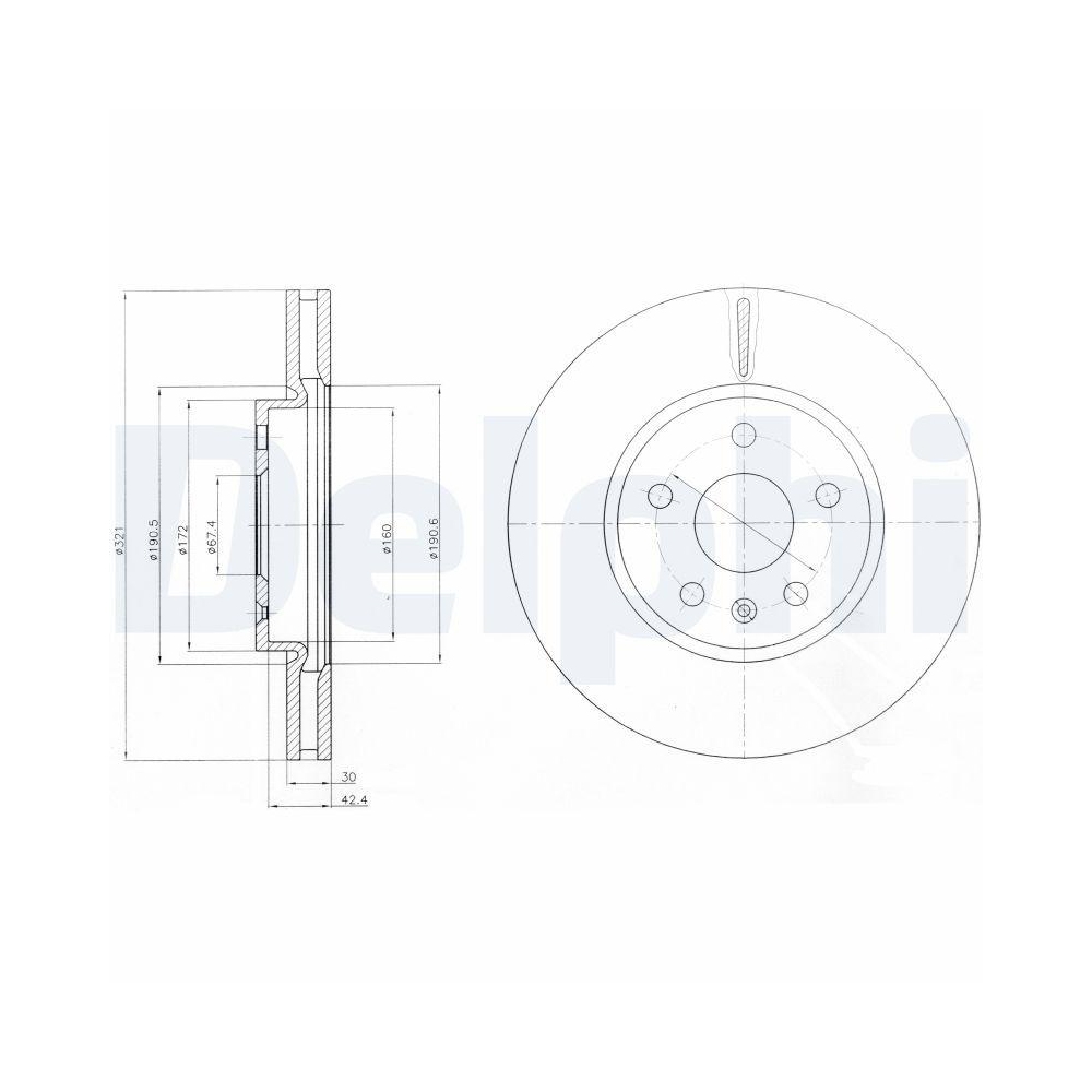 DELPHI BG4189C 2 St&uuml;ck Bremsscheiben f&uuml;r MG OPEL SAAB VAUXHALL CHEVROLET BUICK (SGM)