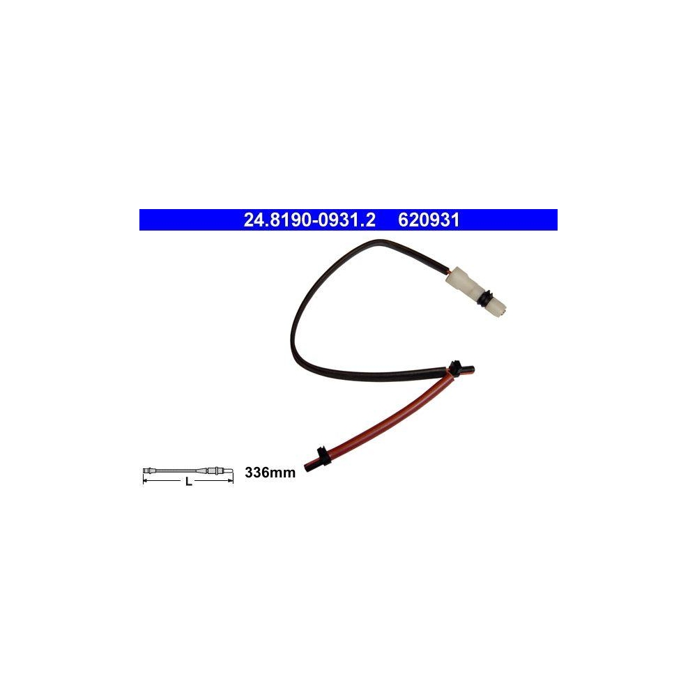 Warnkontakt, Bremsbelagverschlei&szlig; ATE 24.8190-0931.2 f&uuml;r PORSCHE, Vorderachse