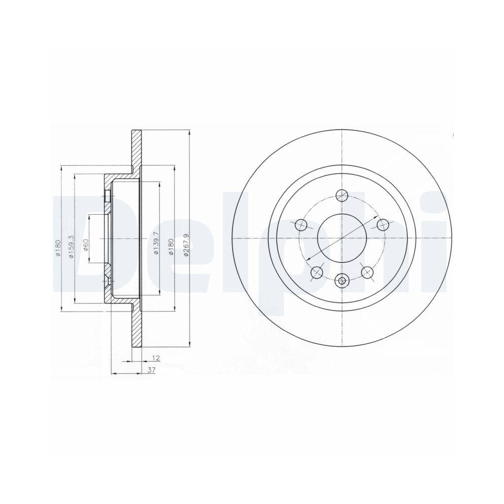 DELPHI BG4199C 2 St&uuml;ck Bremsscheiben f&uuml;r OPEL VAUXHALL CHEVROLET BUICK (SGM), Hinterachse