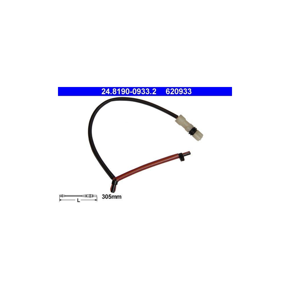 Warnkontakt, Bremsbelagverschlei&szlig; ATE 24.8190-0933.2 f&uuml;r PORSCHE