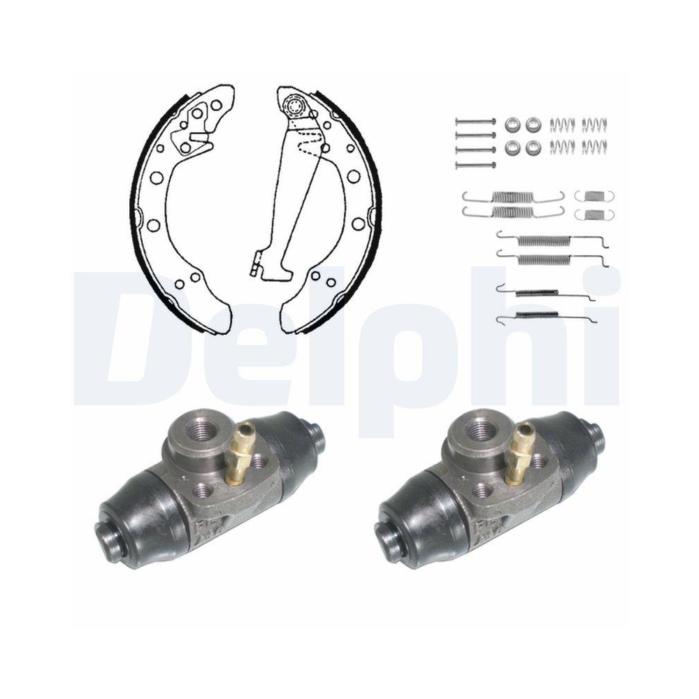 DELPHI KP850 Bremsbackensatz für AUDI SEAT SKODA VW, Hinterachse