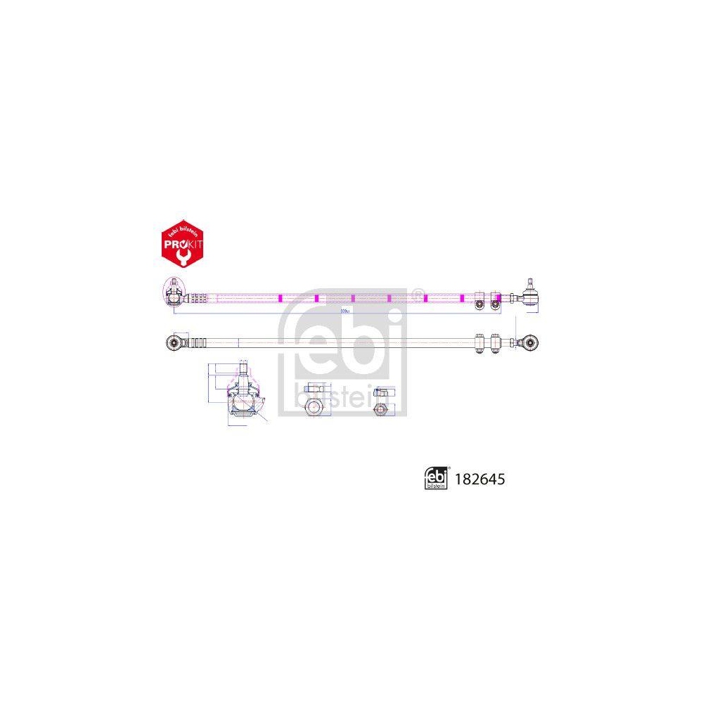 Spurstange FEBI BILSTEIN 182645 ProKit für DEUTZ-FAHR, Vorderachse