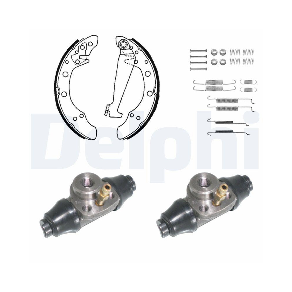 Bremsbackensatz DELPHI KP851 für AUDI SEAT SKODA VW, Hinterachse