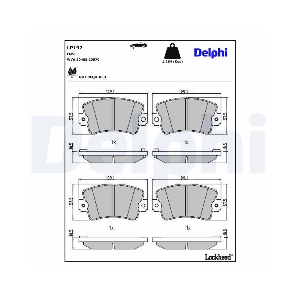 DELPHI LP197 Bremsbelagsatz, Scheibenbremse f&uuml;r RENAULT ROVER LEYLAND DAF