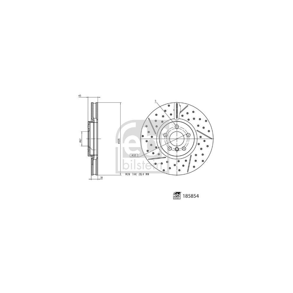Bremsscheibe FEBI BILSTEIN 185854 f&uuml;r MINI, Vorderachse