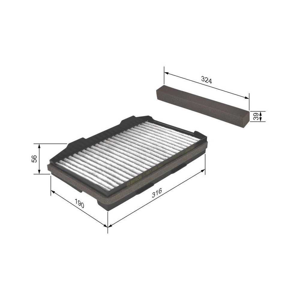 Filter, Innenraumluft BOSCH 1 987 432 401 für SAAB SCANIA