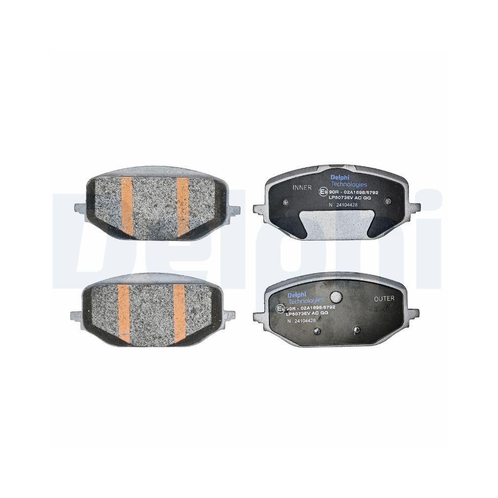 DELPHI LP5073EV Bremsbelagsatz, Scheibenbremse f&uuml;r CITRO&Euml;N OPEL PEUGEOT VAUXHALL