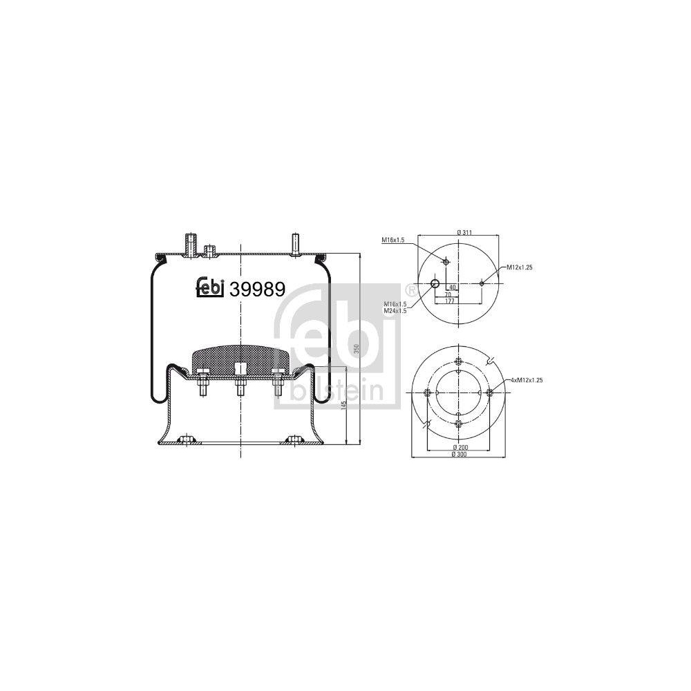 Federbalg, Luftfederung FEBI BILSTEIN 39989 für RENAULT TRUCKS