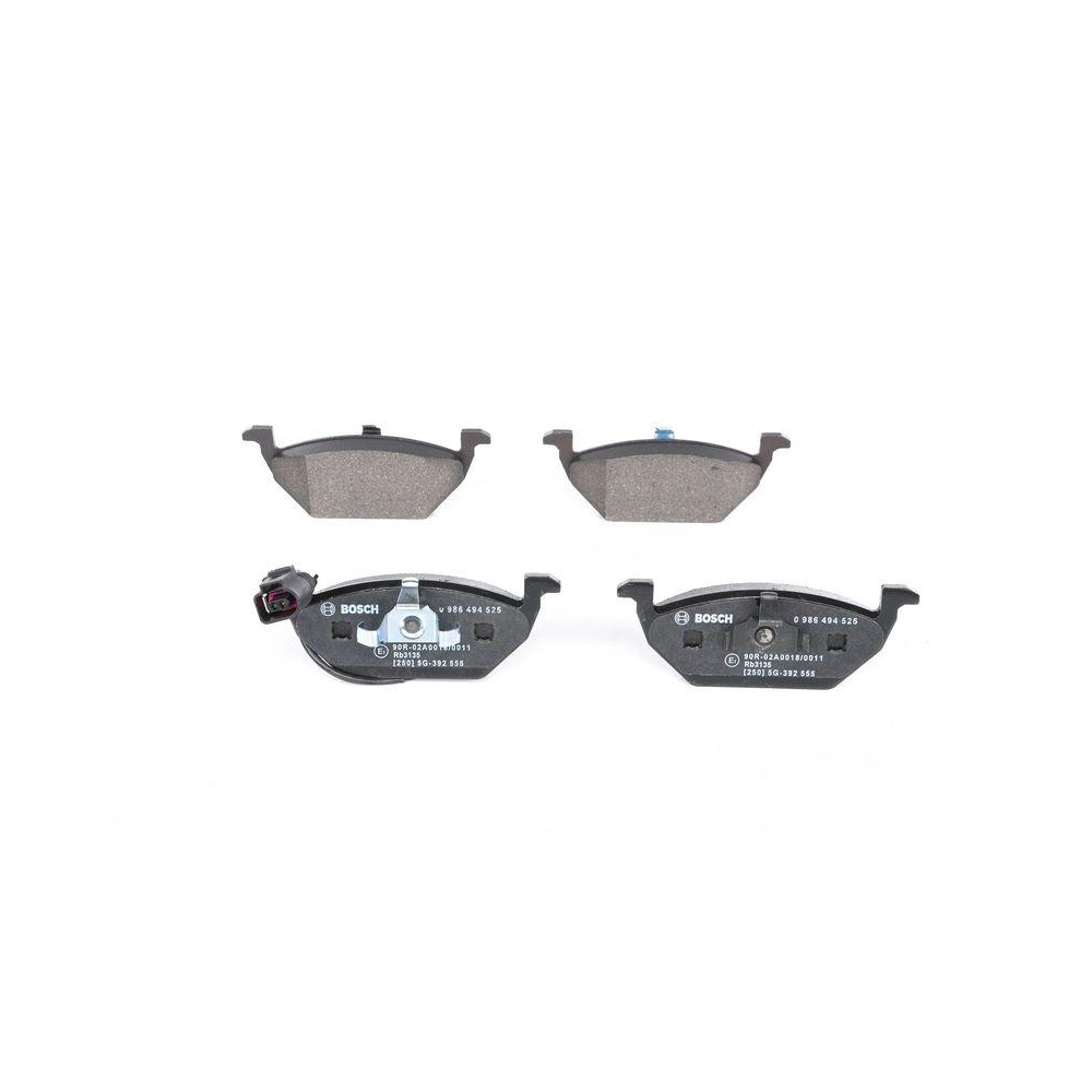 Bremsbelagsatz, Scheibenbremse BOSCH 0 986 494 525 f&uuml;r AUDI SEAT SKODA VW