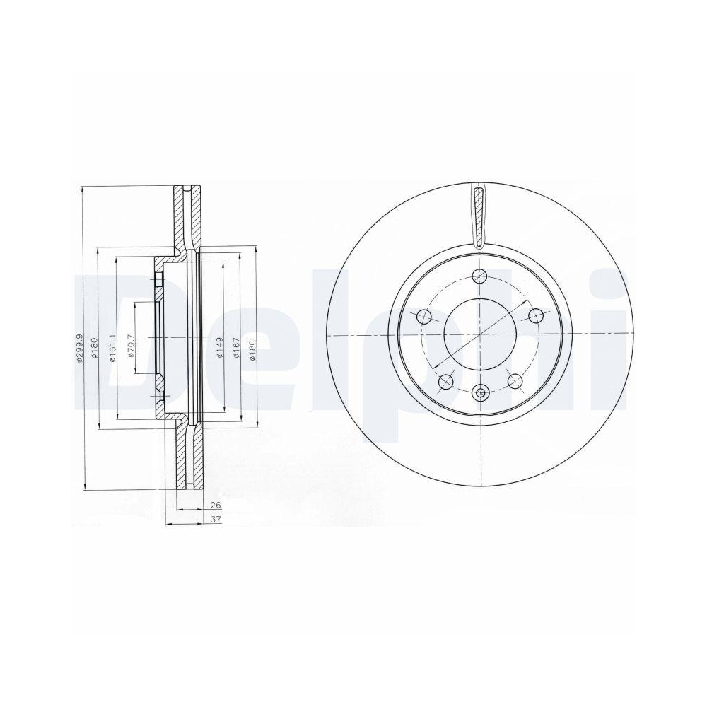 DELPHI BG4278C 2 St&uuml;ck Bremsscheiben f&uuml;r OPEL VAUXHALL CHEVROLET, Vorderachse