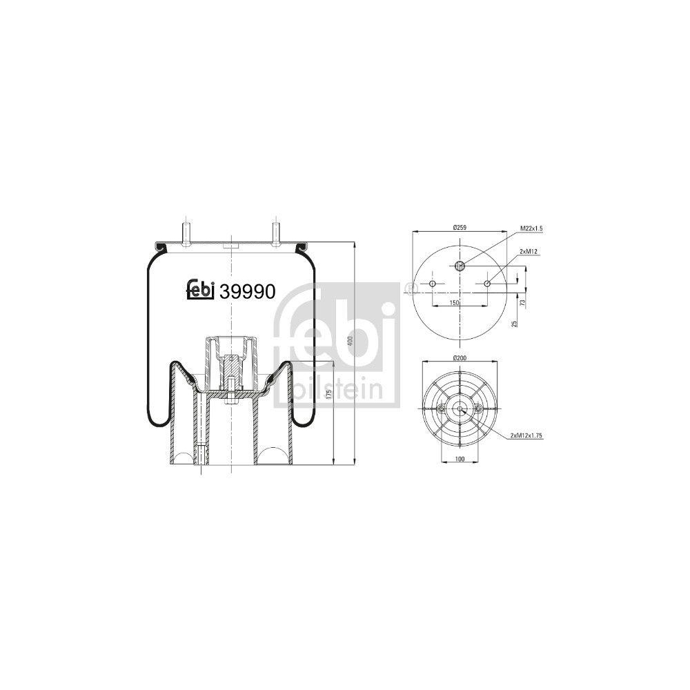 Federbalg, Luftfederung FEBI BILSTEIN 39990 für MERCEDES-BENZ ROR
