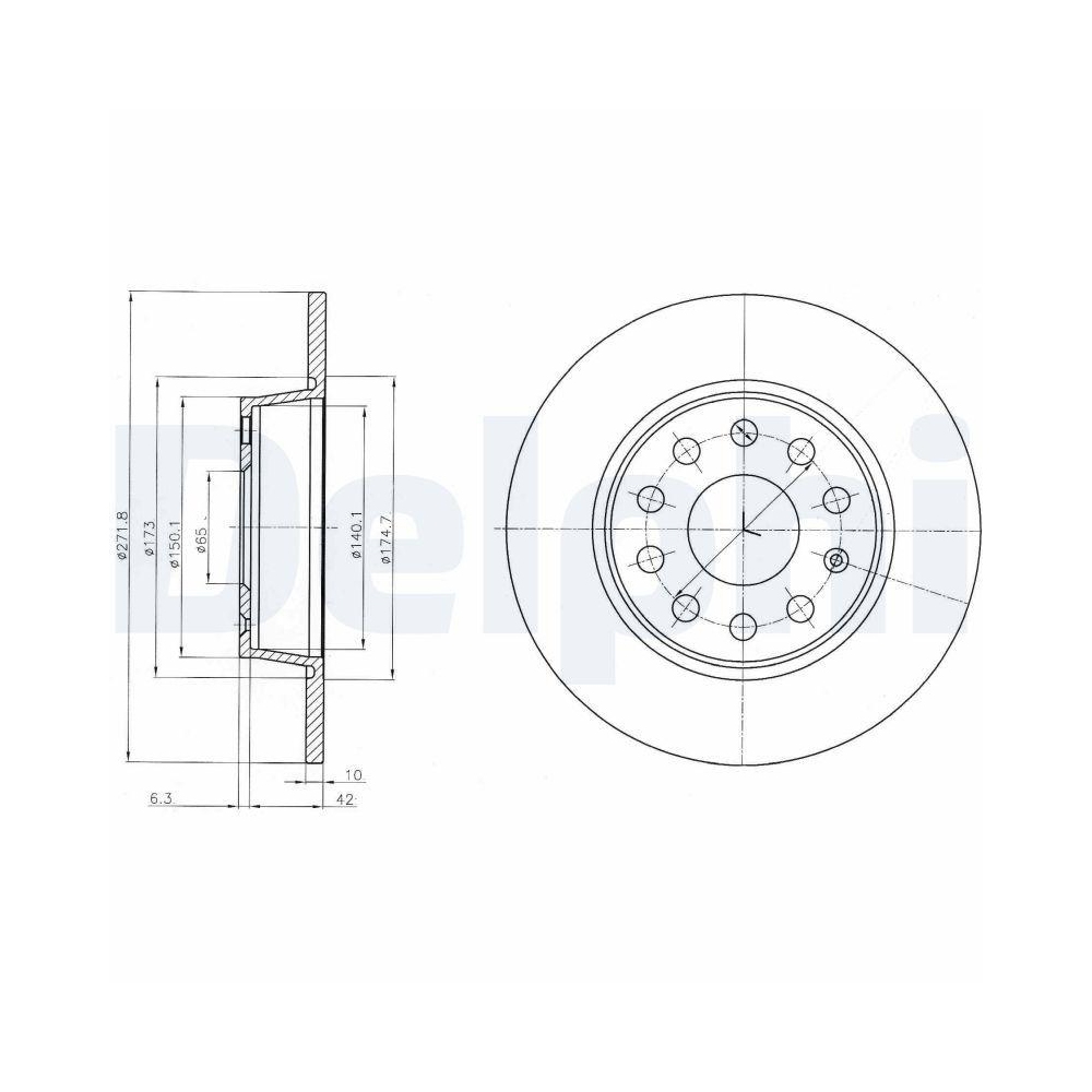 DELPHI BG4324C 2 St&uuml;ck Bremsscheiben f&uuml;r AUDI SEAT SKODA VW AUDI (FAW) VW (FAW)