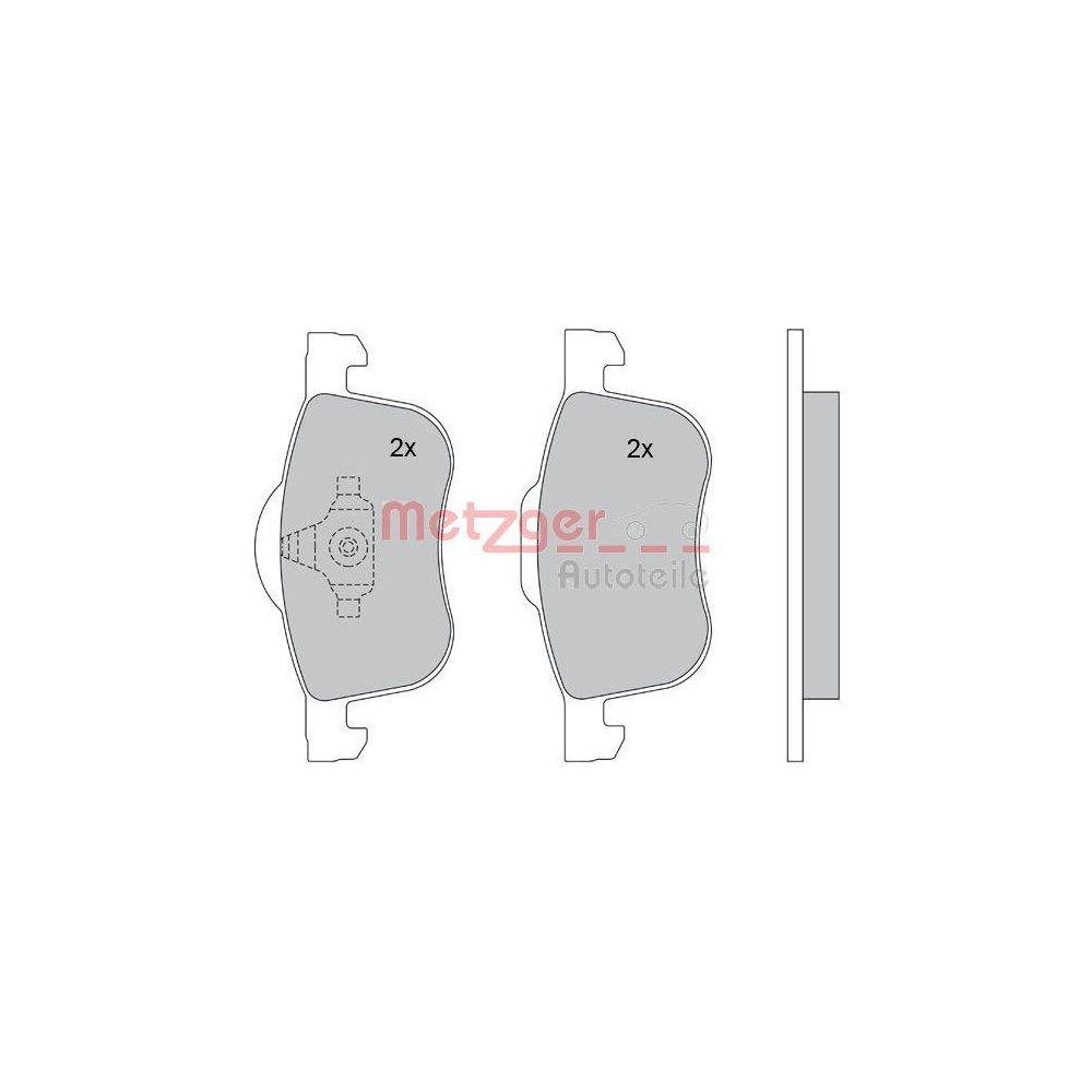 Bremsbelagsatz, Scheibenbremse METZGER 1170013 f&uuml;r VOLVO, Vorderachse