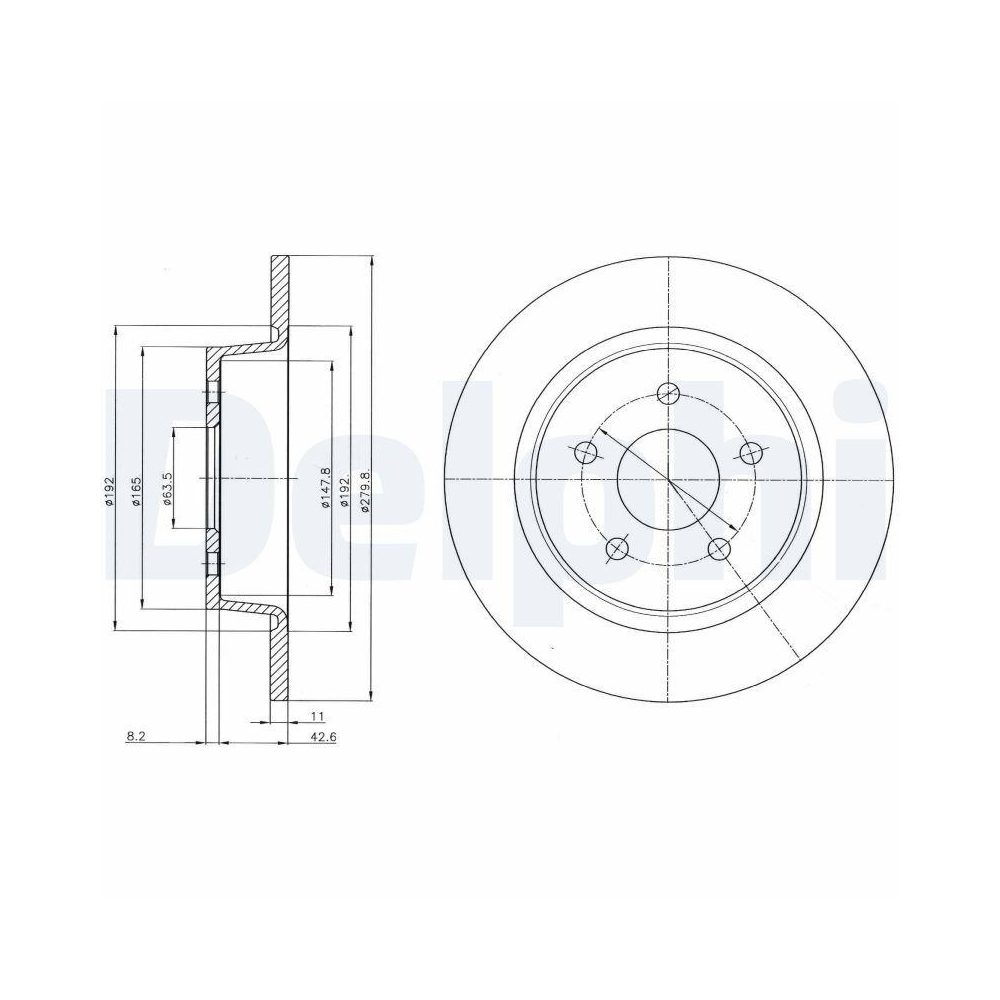 DELPHI BG4533C 2 St&uuml;ck Bremsscheiben f&uuml;r FORD FORD USA, Hinterachse