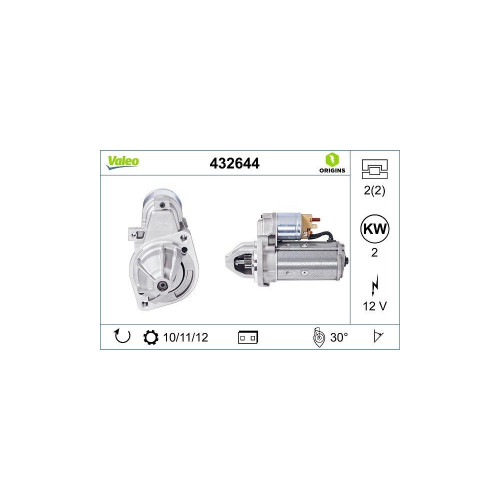 Starter VALEO 432644 VALEO ORIGINS - NEW O.E. TECHNOLOGIE f&uuml;r MERCEDES-BENZ