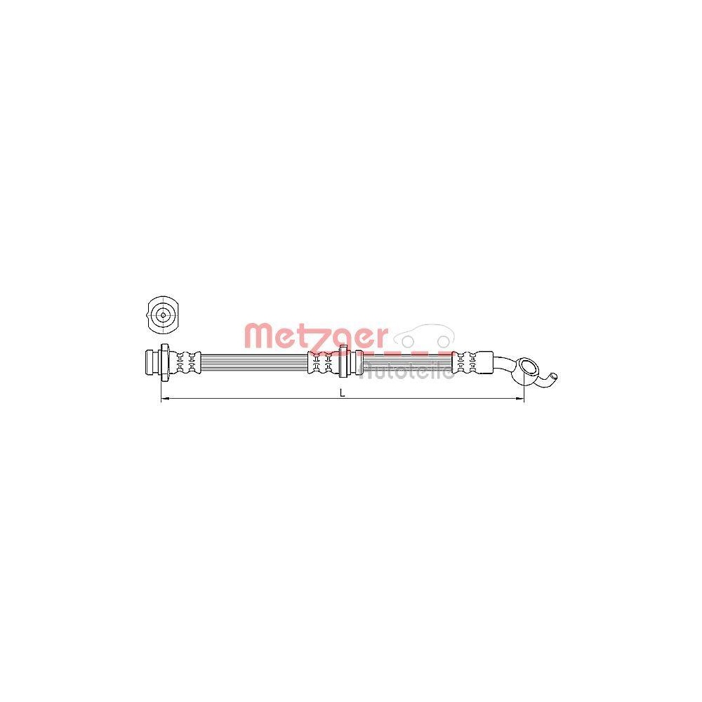 Bremsschlauch METZGER 4110392 f&uuml;r NISSAN, Vorderachse links