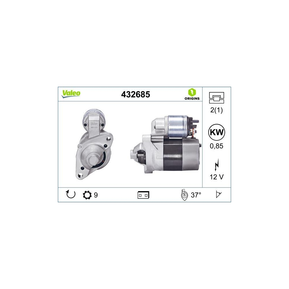 Starter VALEO 432685 VALEO ORIGINS - NEW O.E. TECHNOLOGIE f&uuml;r NISSAN PEUGEOT