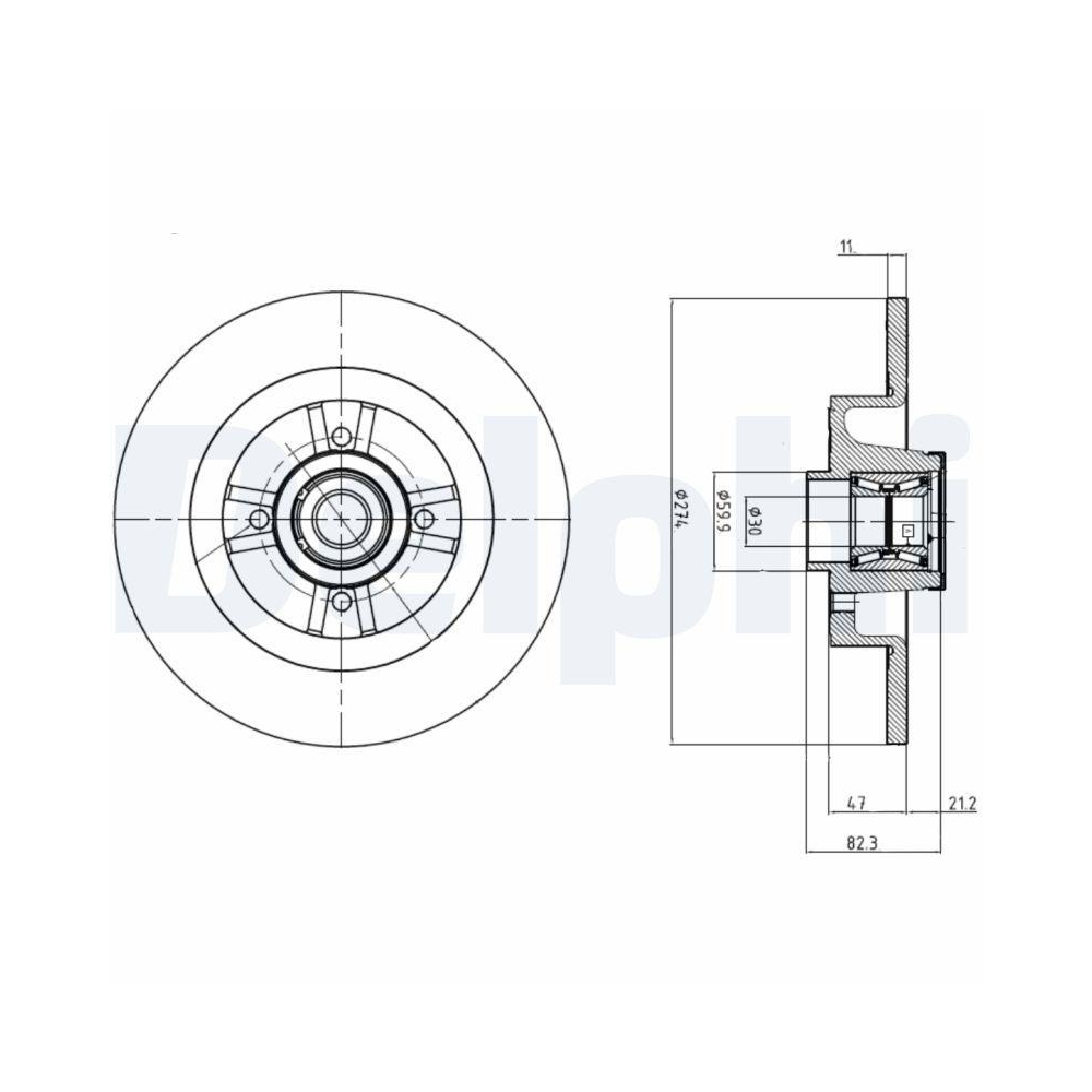 DELPHI BG9030RS 2 St&uuml;ck Bremsscheiben f&uuml;r RENAULT, Hinterachse