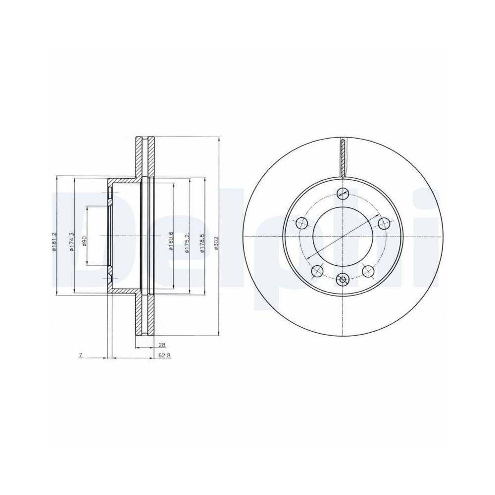 DELPHI BG4328 2 St&uuml;ck Bremsscheiben f&uuml;r NISSAN OPEL RENAULT VAUXHALL RENAULT TRUCKS