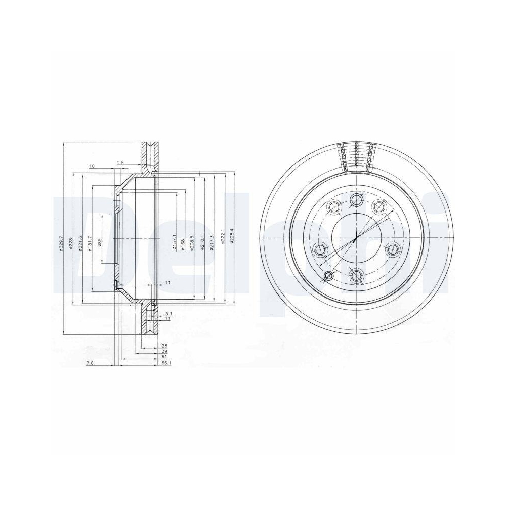 DELPHI BG3775C 2 St&uuml;ck Bremsscheiben f&uuml;r AUDI PORSCHE VW, Hinterachse