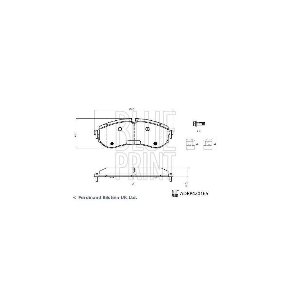 Bremsbelagsatz, Scheibenbremse BLUE PRINT ADBP420165 f&uuml;r MAN VW, Hinterachse