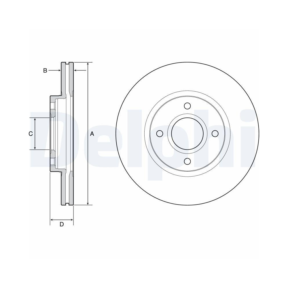 DELPHI BG4569C 2 St&uuml;ck Bremsscheiben f&uuml;r FORD FORD ASIA + OCEANIA, Vorderachse