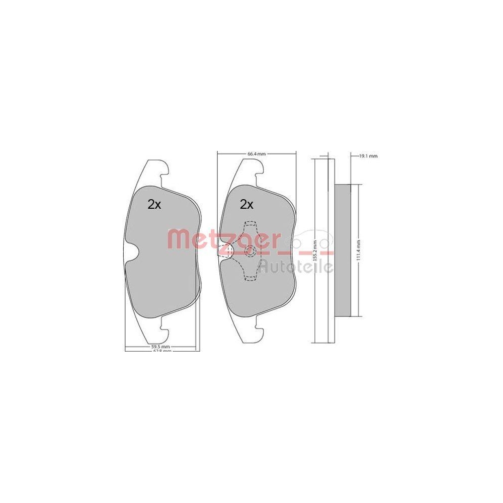 Bremsbelagsatz, Scheibenbremse METZGER 1170035 GREENPARTS f&uuml;r FORD JAGUAR VOLVO