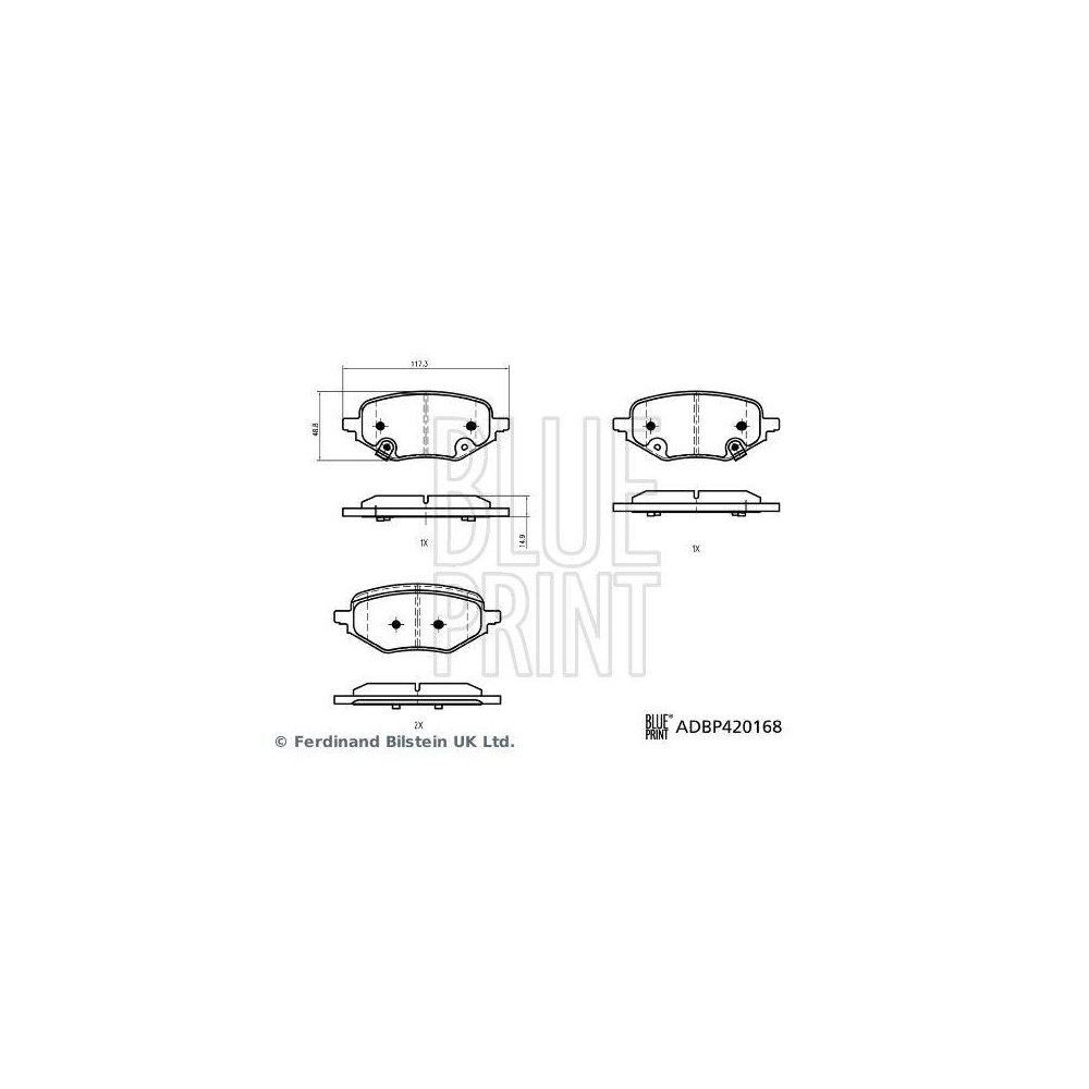 Bremsbelagsatz, Scheibenbremse BLUE PRINT ADBP420168 f&uuml;r MG, Hinterachse