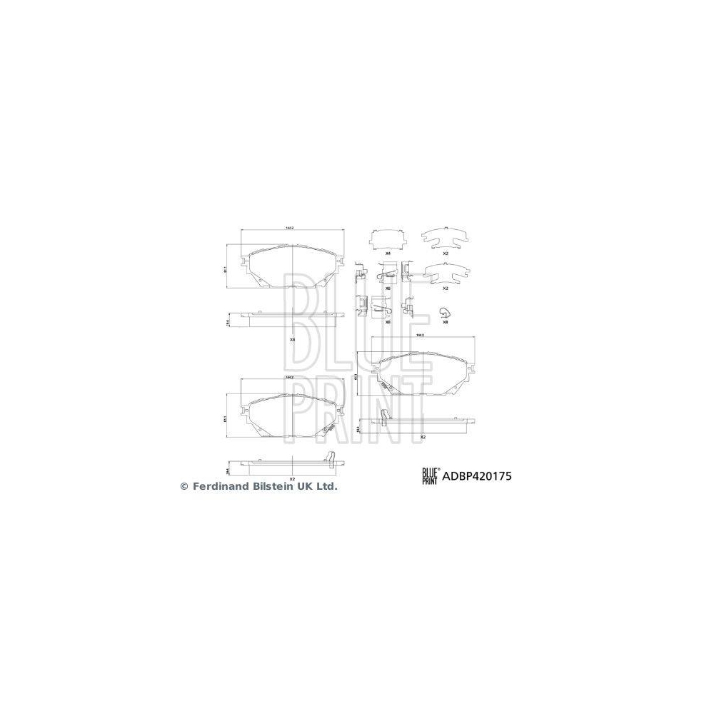 Bremsbelagsatz, Scheibenbremse BLUE PRINT ADBP420175 f&uuml;r MITSUBISHI, Hinterachse