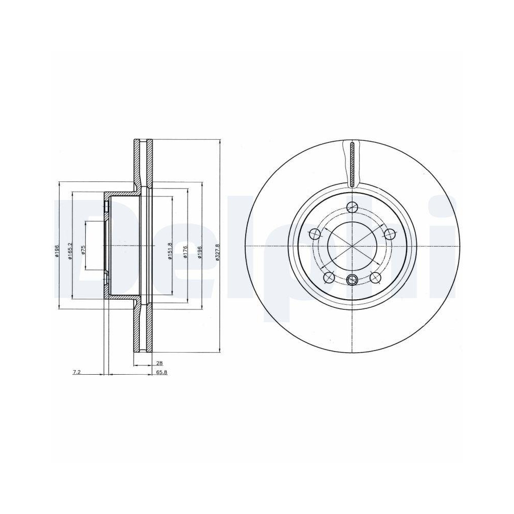 DELPHI BG9108 2 St&uuml;ck Bremsscheiben f&uuml;r BMW, Vorderachse
