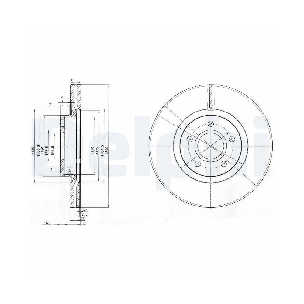 DELPHI BG3895C 2 St&uuml;ck Bremsscheiben f&uuml;r FORD MAZDA VOLVO FORD ASIA + OCEANIA