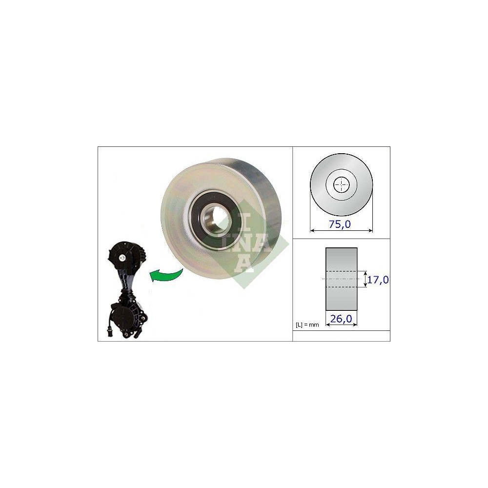 Umlenk-/F&uuml;hrungsrolle, Keilrippenriemen Schaeffler INA 532 0676 10 f&uuml;r BMW OPEL