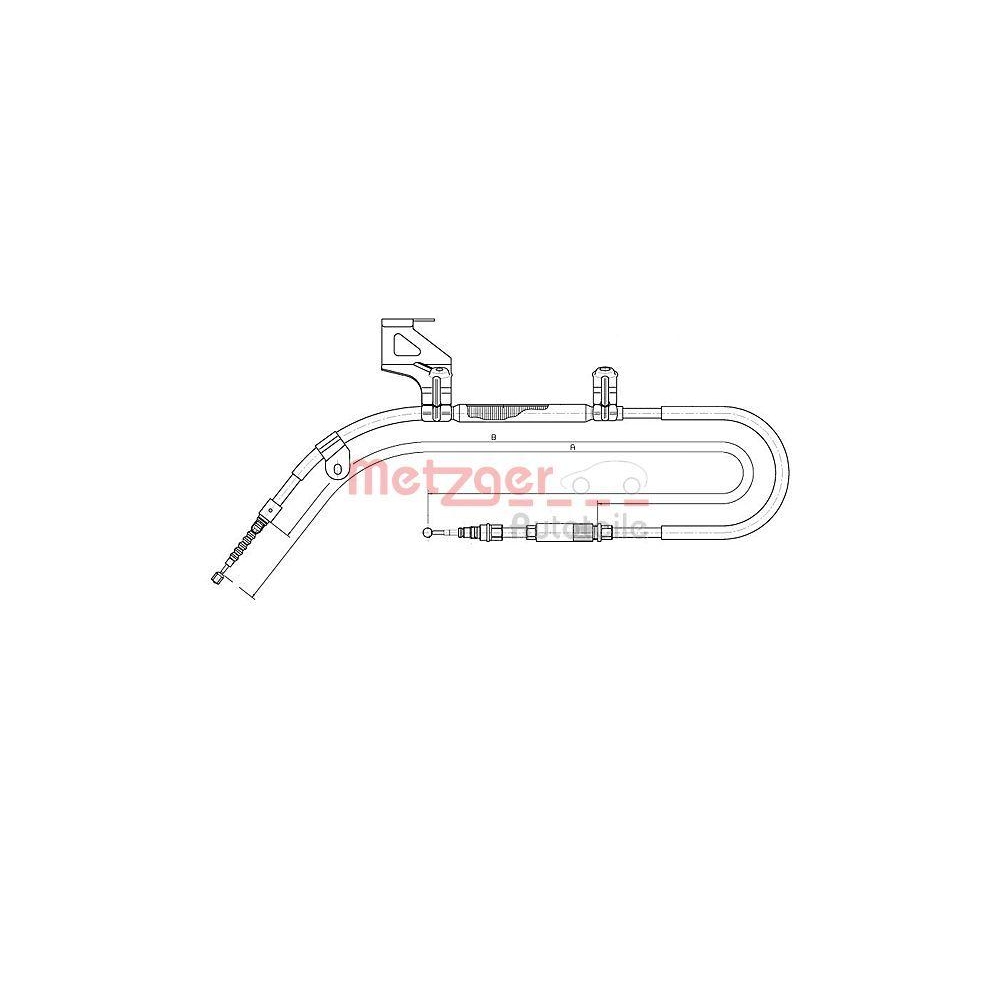 Seilzug, Feststellbremse METZGER 10.7482 f&uuml;r VW, hinten links