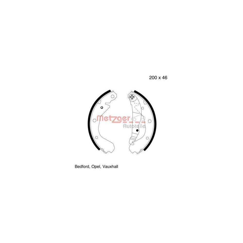 Bremsbackensatz METZGER MG 419 f&uuml;r OPEL, Hinterachse