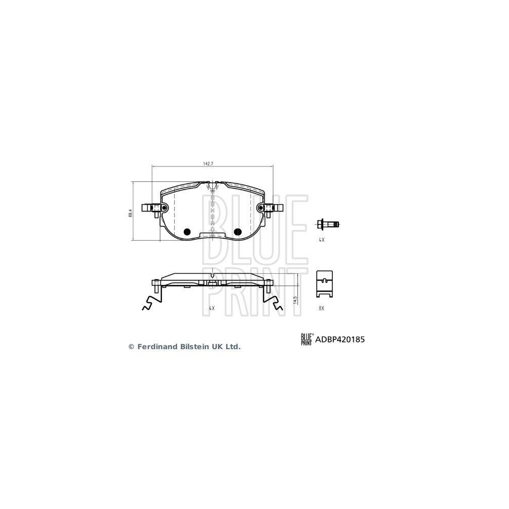 Bremsbelagsatz, Scheibenbremse BLUE PRINT ADBP420185 f&uuml;r AUDI SKODA VW CUPRA